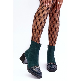 Bottines en Daim sur Bloc Massif S.Barski MR870-70 Vert 5