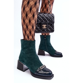 Bottines en Daim sur Bloc Massif S.Barski MR870-70 Vert 8