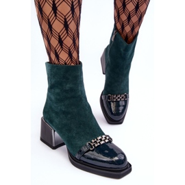 Bottines en Daim sur Bloc Massif S.Barski MR870-70 Vert 9