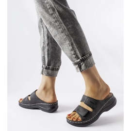 Evento Mules compensées basses Fréchette noires 2