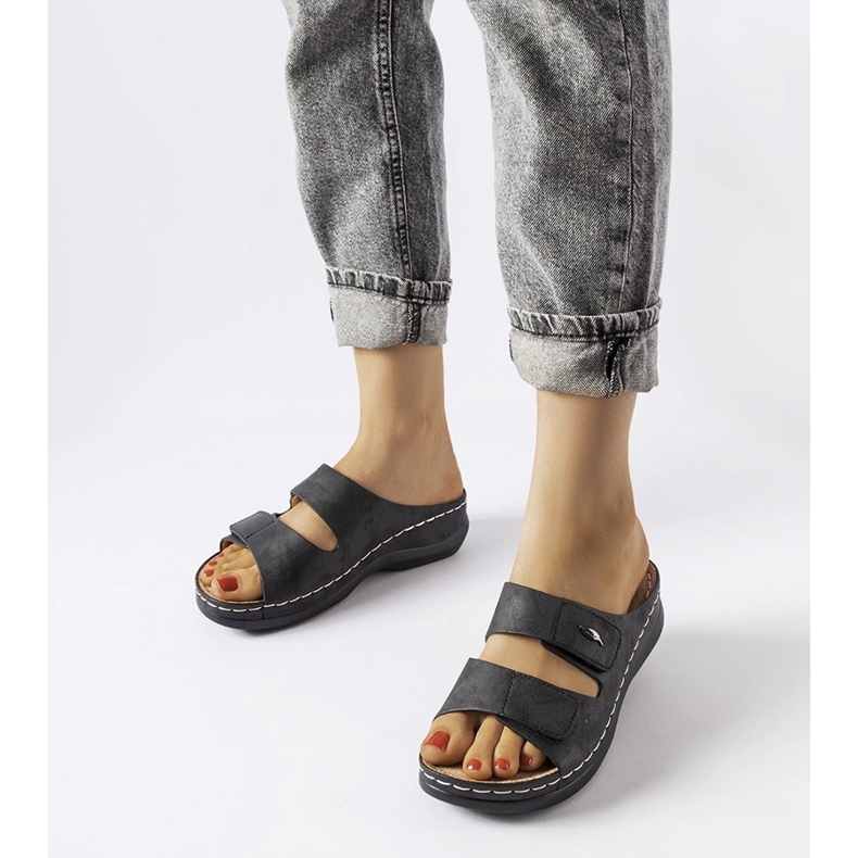 Evento Mules compensées basses Fréchette noires le noir 1