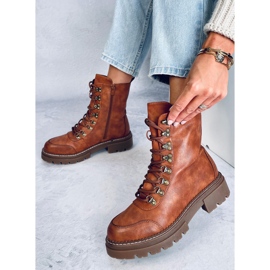 Bottines à lacets Makare Camel brun 3