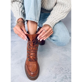Bottines à lacets Makare Camel brun 2