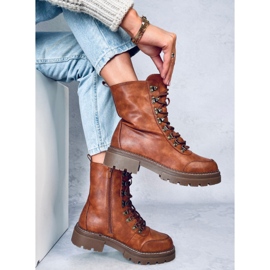 Bottines à lacets Makare Camel brun 4