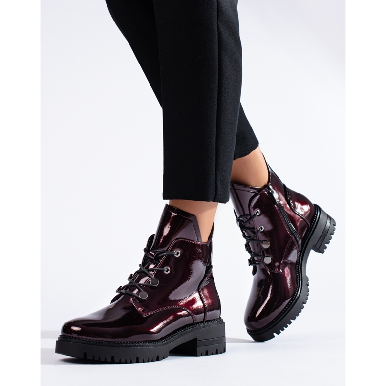 W. Potocki Bottes laquées bordeaux de Potocki rouge 2