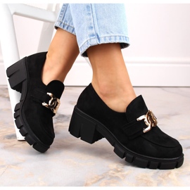 Mocassins Femme En Daim Sur Talons Hauts Vinceza