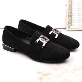 Chaussures femme en daim avec chaîne, noir Sergio Leone MK732 le noir 2