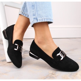 Chaussures femme en daim avec chaîne, noir Sergio Leone MK732 le noir 4