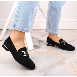 Chaussures femme en daim avec chaîne, noir Sergio Leone MK732 le noir 5
