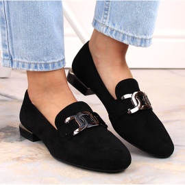 Chaussures femme en daim avec chaîne, noir Sergio Leone MK732 le noir 6