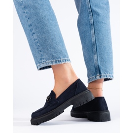 Mocassins femme en daim bleu marine Shelovet 2 Mocassins femme en daim bleu marine Shelovet 2