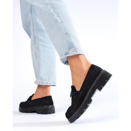 Mocassins pour femmes en daim noir de Shelovet le noir 3