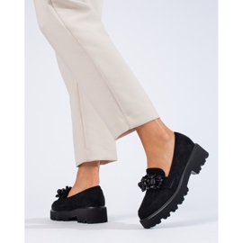 Mocassins femme Shelovet en daim noir le noir 3