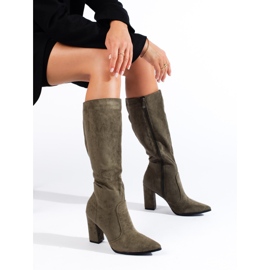 Bottines pointues femme Shelovet vert foncé 1