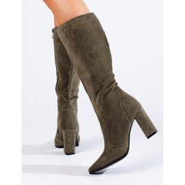 Bottines pointues femme Shelovet vert foncé 3