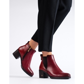 W. Potocki Bottines à talons hauts pour femmes bordeaux par Potocki rouge 1