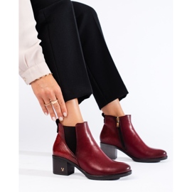 W. Potocki Bottines à talons hauts pour femmes bordeaux par Potocki rouge 3