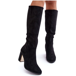 Cuissardes en daim noires à talons hauts Kilrenita le noir 9