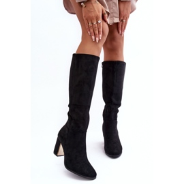 Cuissardes en daim noires à talons hauts Kilrenita le noir 1
