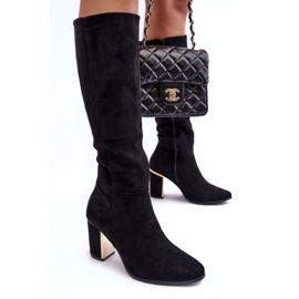 Cuissardes en daim noires à talons hauts Kilrenita le noir 4