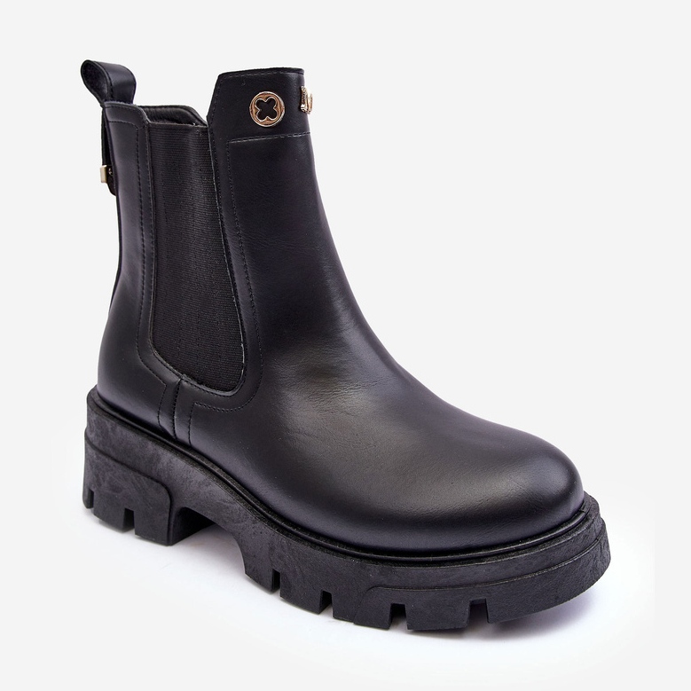 Bottines Chelsea avec décorations pour femmes, Black Lobb noir 1
