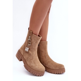 Bottines Plates Femme Massive Daim Beige Lunai 4