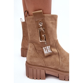 Bottines Plates Femme Massive Daim Beige Lunai 8