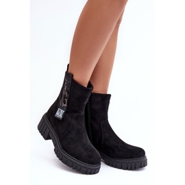Bottines Plates En Daim Chunky Pour Femme Noir Lunai le noir 7