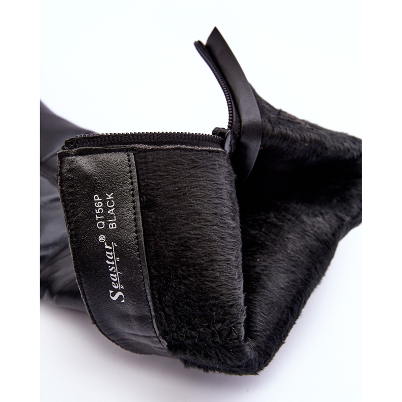 PS1 Cuissardes en cuir à talons hauts, Serpens noirs 1