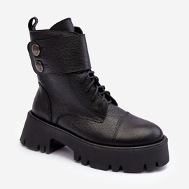 Lemar Anceria Bottes de travail en cuir pour femme Noir le noir 1