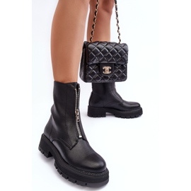 PS1 Bottines Plates En Cuir Avec Fermeture Éclair Noir Vimal le noir 6