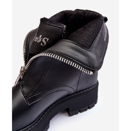 PS1 Bottines Plates En Cuir Avec Fermeture Éclair Noir Vimal le noir 2