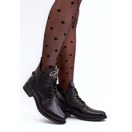 PH2 Chaussures Femme En Cuir Avec Décoration, Noir Attiame le noir 2