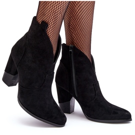 PS1 Bottes de cowboy en daim sur un tanneur noir à talons hauts le noir 11