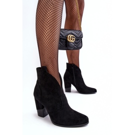 PS1 Bottes de cowboy en daim sur un tanneur noir à talons hauts le noir 9