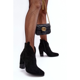 PS1 Bottes de cowboy en daim sur un tanneur noir à talons hauts le noir 8