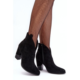 PS1 Bottes de cowboy en daim sur un tanneur noir à talons hauts le noir 5
