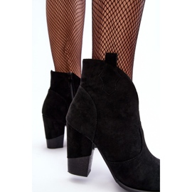 PS1 Bottes de cowboy en daim sur un tanneur noir à talons hauts le noir 1