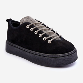 PS1 Chaussures de sport pour femmes Ecea noires ornées de strass le noir 1