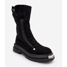 PS1 Bottines Plates Isolées En Daim Noir Palimra 2