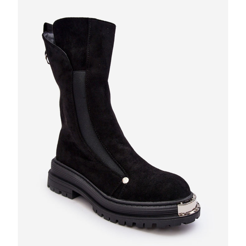 PS1 Bottines Plates Isolées En Daim Noir Palimra le noir 2