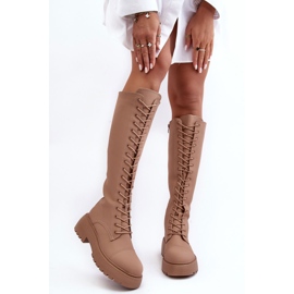 PS1 Cuissardes chaudes à lacets, beige foncé, Bergdis 2