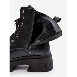 PS1 Bottines à lacets pour femmes sur talon plat, noir Brenhile le noir 4