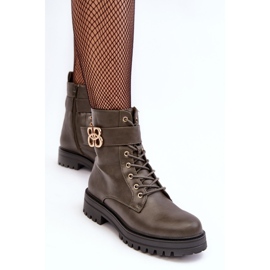 PS1 Bottes de travail pour femmes avec fermeture éclair avec décoration, vert foncé Ciossava 5
