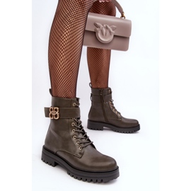 PS1 Bottes de travail pour femmes avec fermeture éclair avec décoration, vert foncé Ciossava 7