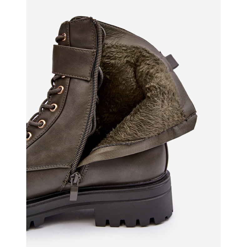 PS1 Bottes de travail pour femmes avec fermeture éclair avec décoration, vert foncé Ciossava 1