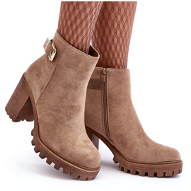 PS1 Bottines pour femmes en daim avec décoration Menoria beige 12