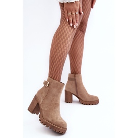 PS1 Bottines pour femmes en daim avec décoration Menoria beige 5