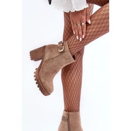 PS1 Bottines pour femmes en daim avec décoration Menoria beige 6