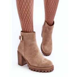 PS1 Bottines pour femmes en daim avec décoration Menoria beige 9